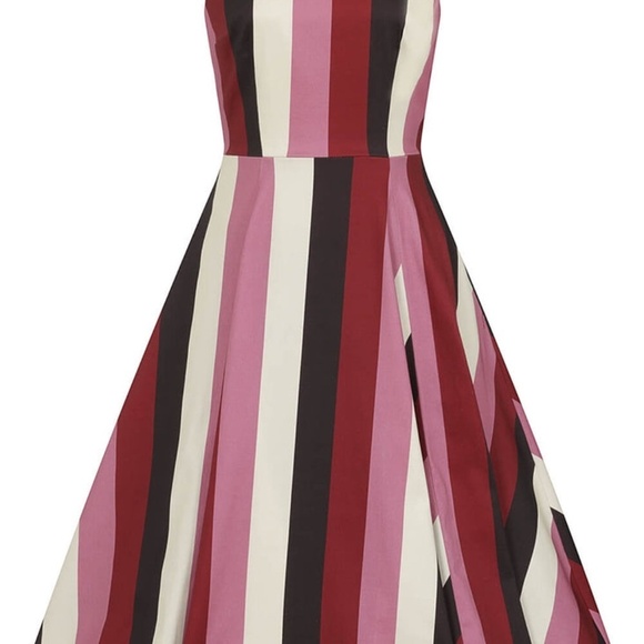 Collectif Frances Bubble Gum Stripe Swing Dress - Picture 5 of 7